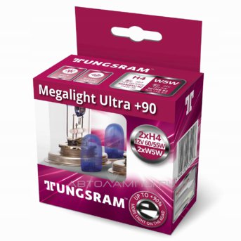 H4 12V- 60/55W (P43t) ( +90% ) Megalight Ultra +90 +W5W (..  2.) 93113951 50440SXU KIT