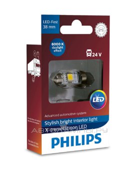  Philips C5W LED Festoon T10,5x38 X-tremeVision LED 24V 1W (1 .)